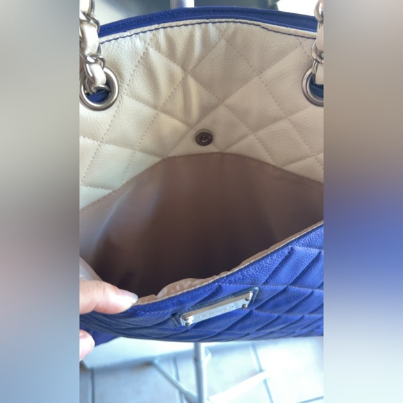 Nine West Blue Quilted Tote Bag - Picture 4 of 8